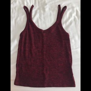 Maroon Double Strapped Tank Top